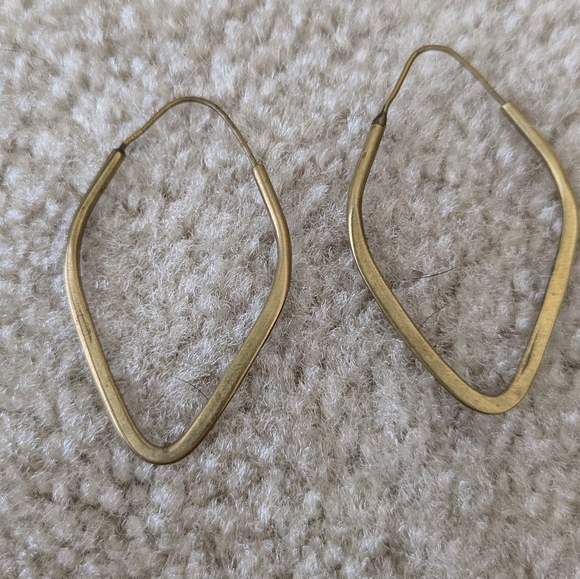 Nisolo Brass Diamond Hoop Earrings - Picture 7 of 7